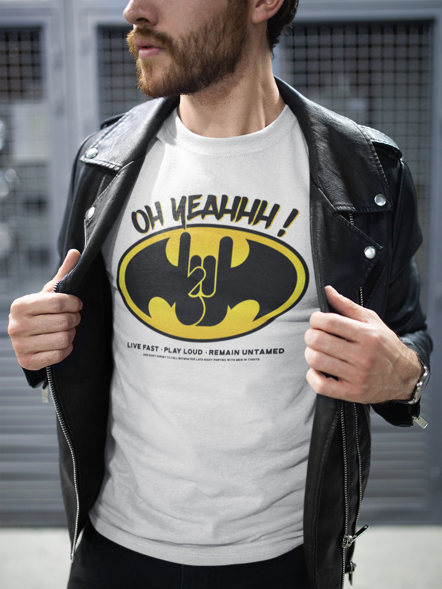 T shirt rock metal horns oh yeahhh gotham batman
