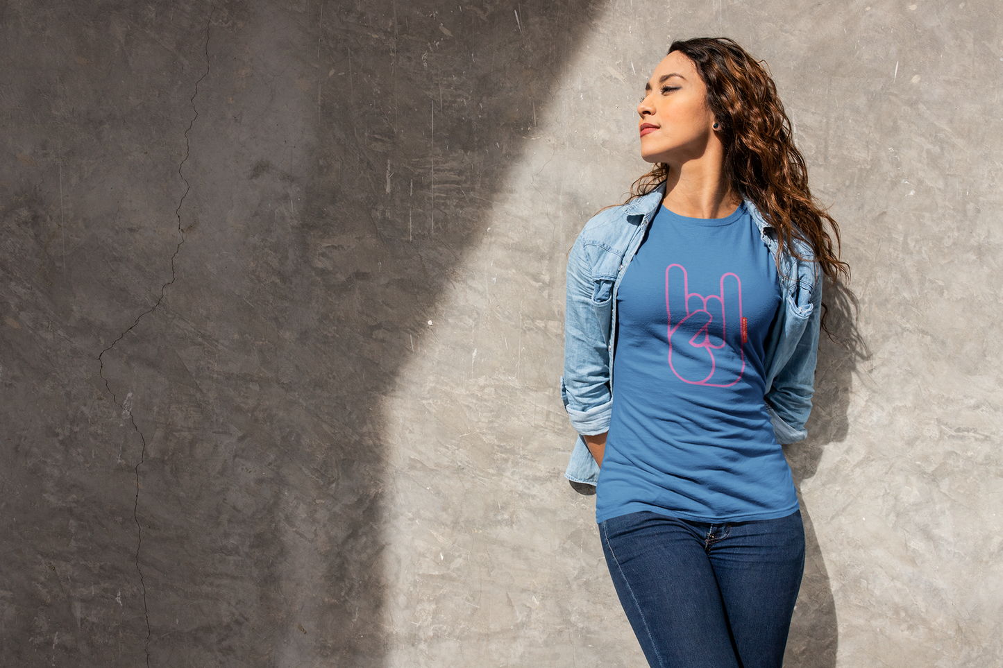 T-shirt Femme OH YEAHHH Metal Horns - Royal blue