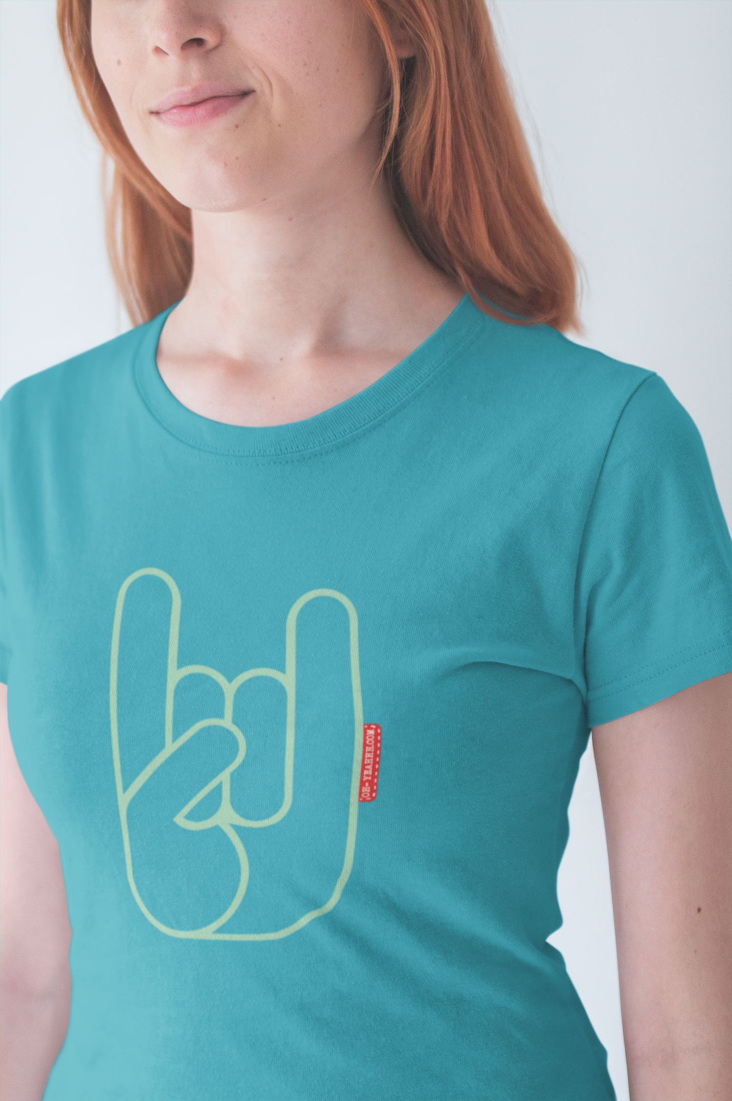 T-shirt Femme OH YEAHHH Metal Horns - Turquoise