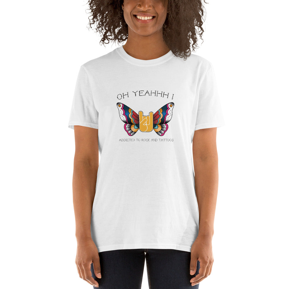 T-shirt rock femme, style rock, buttefly, tattoo, oh yeahhh