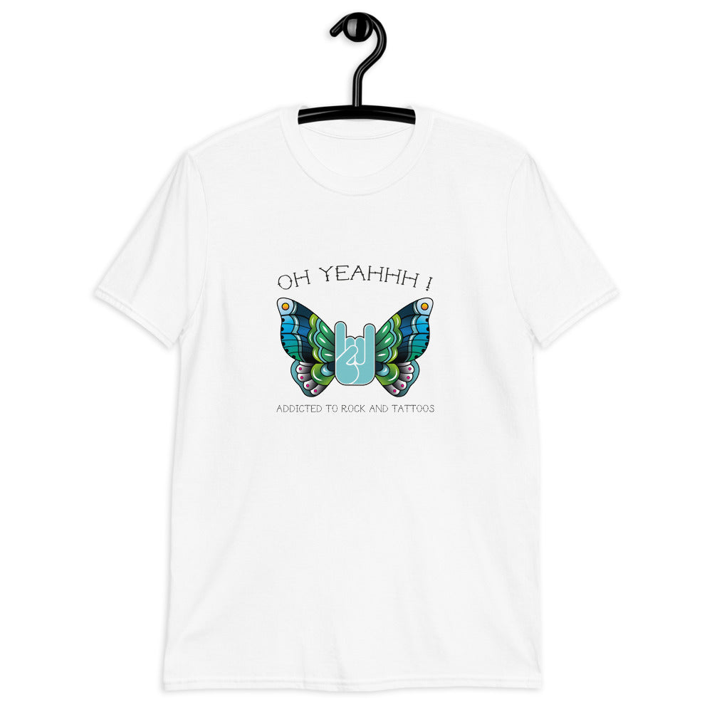 T-shirt Oh Yeahhh - Iron Butterfly Blue on white