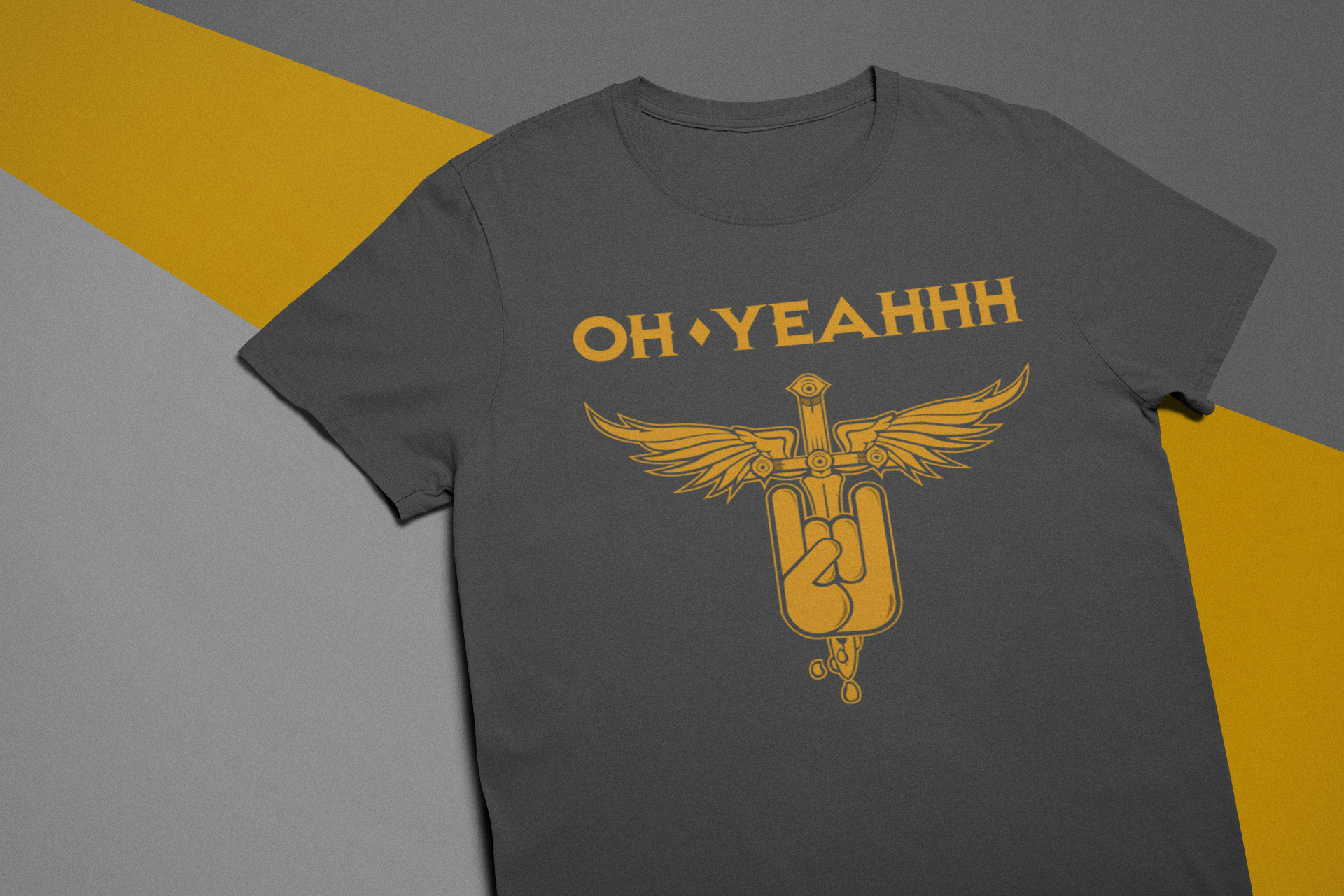 T-shirt rock metal horns oh yeahhh bon jovi