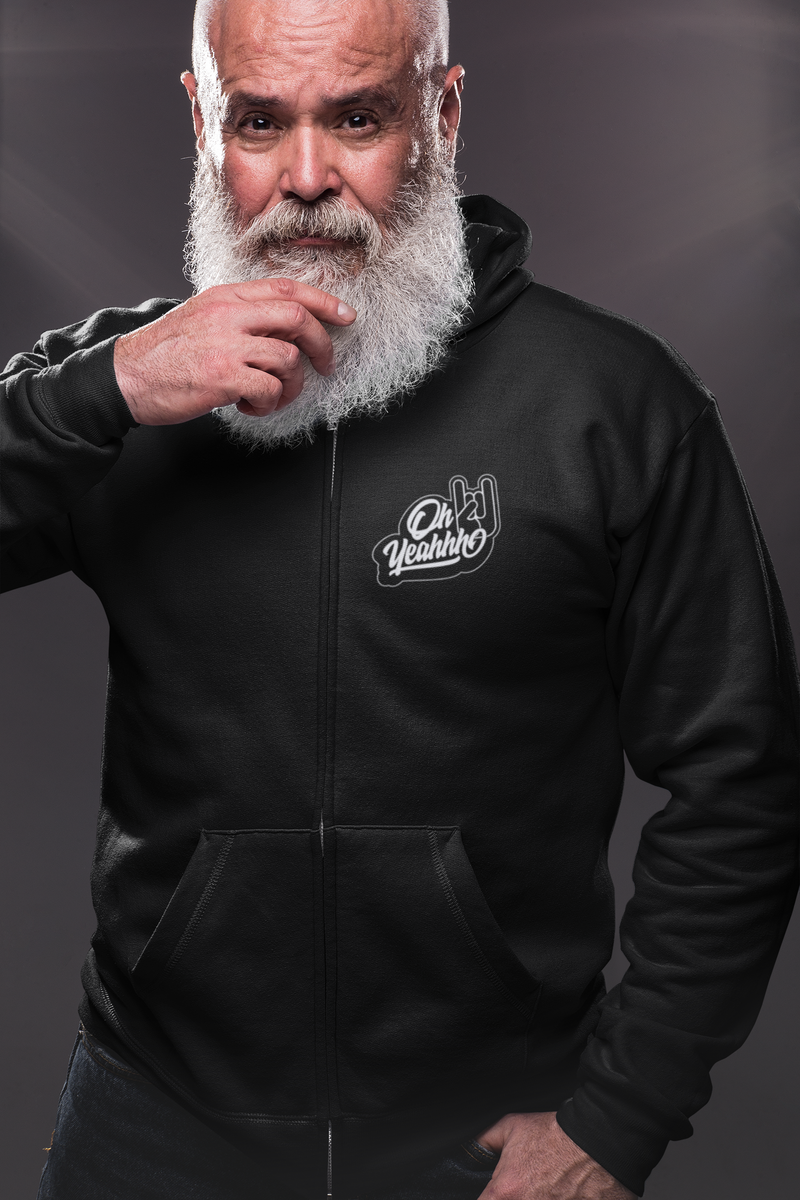 Sweat-shirt heavy metal homme, hoodie, sweatshirt rock oh yeahhh noir metal horns front