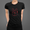 T-shirt Femme  Oh Yeahhh Metal Horns Black & Red