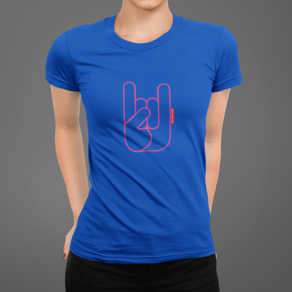 T-shirt Femme OH YEAHHH Metal Horns - Royal blue