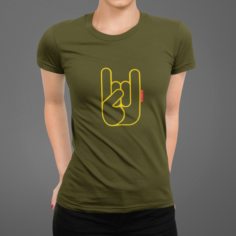 T-shirt Femme OH YEAHHH Metal Horns - Turquoise