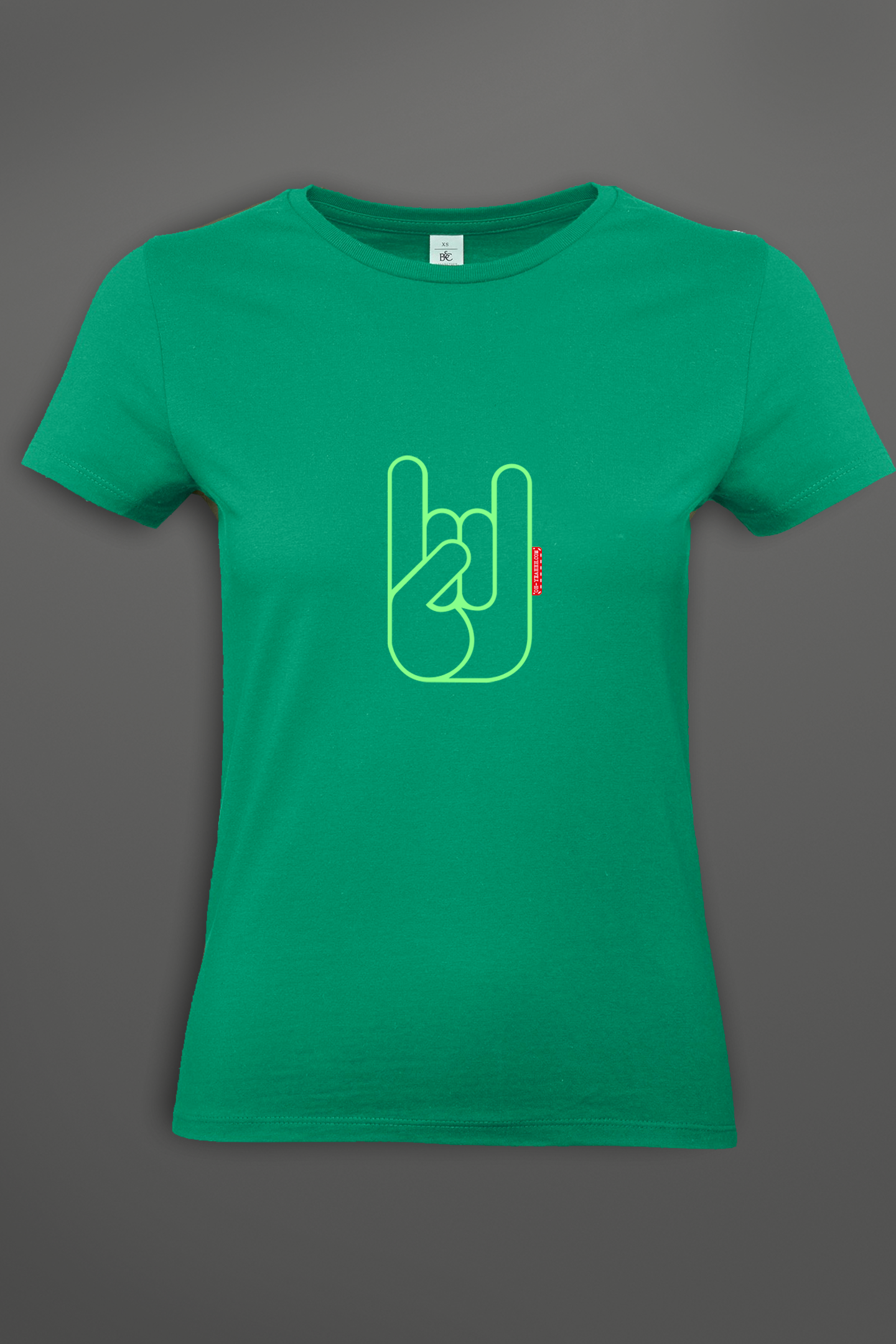 T-shirt Femme  Oh Yeahhh Metal Horns Green Power