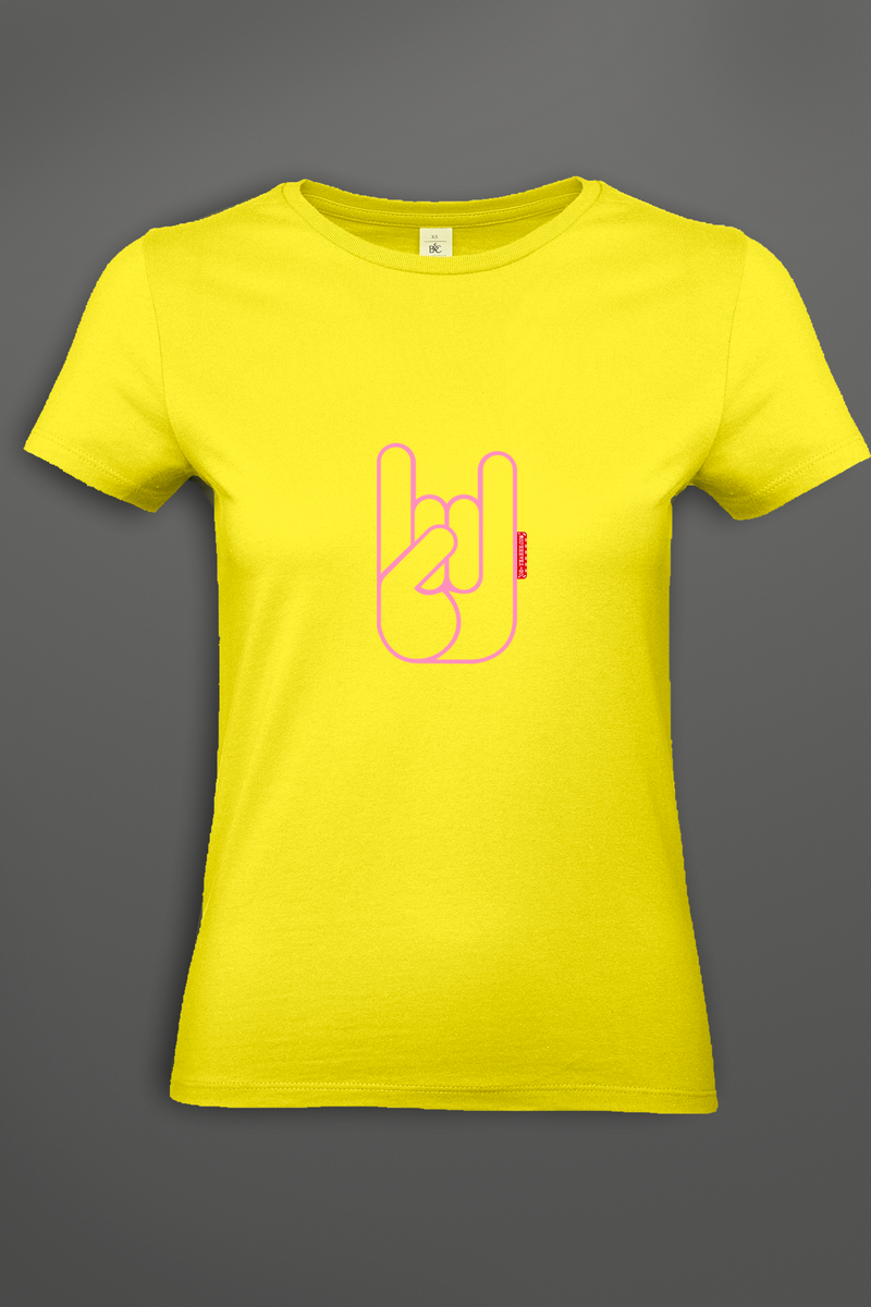 T-shirt femme Metal Horns Yellow