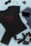 T-shirt femme Metal Horns black and red