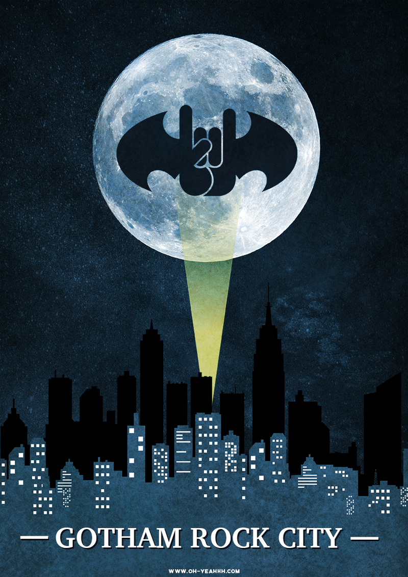 Metal horns batman poster