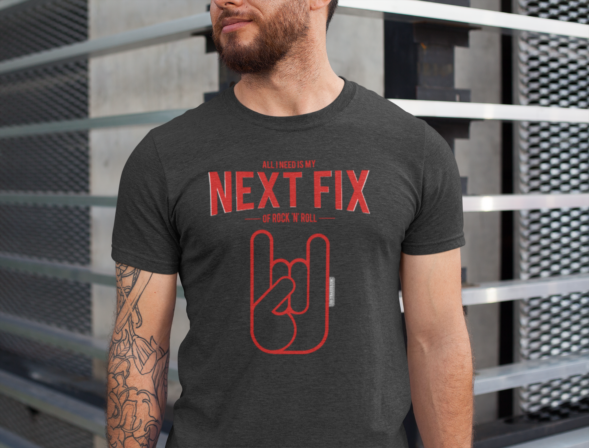 T shirt rock metal horns oh yeahhh netflix noir