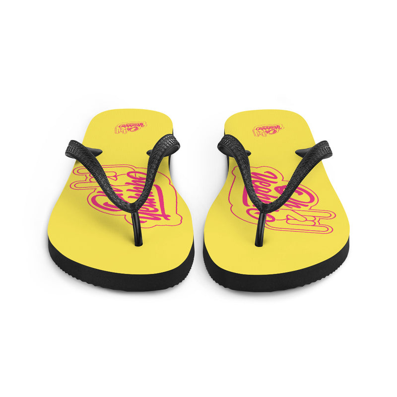 Tongs OH YEAHHH - Insigne PINK on YELLOW