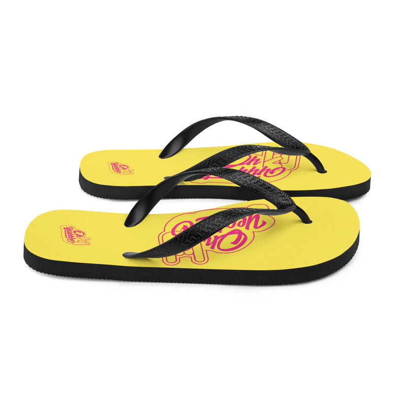 Tongs OH YEAHHH - Insigne PINK on YELLOW