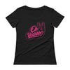 T-shirt femme rock Oh yeahhh, metal horns noir et rose 100% coton