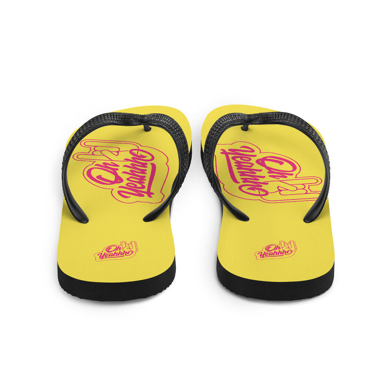 Tongs OH YEAHHH - Insigne PINK on YELLOW