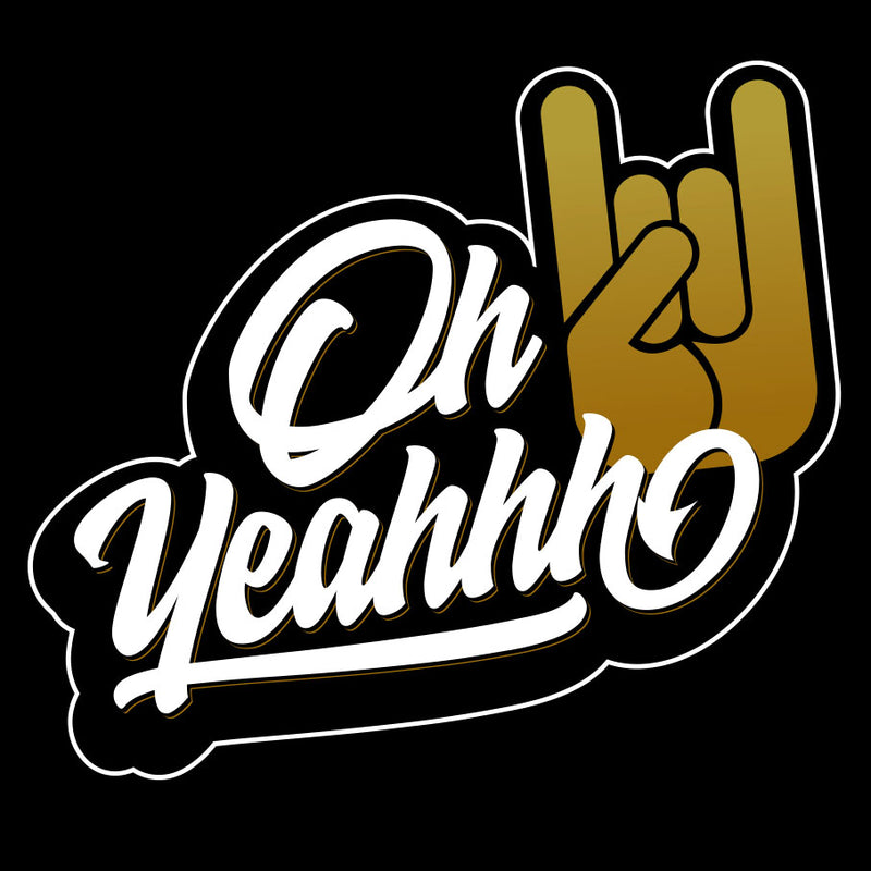 T-shirt Oh Yeahhh, Insigne gold, Metal horns, metal sign, oh yeah, rock, metal