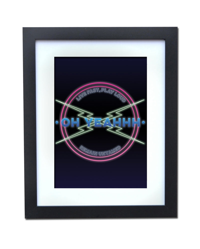 Metal poster neon sign oh yeahhh frame